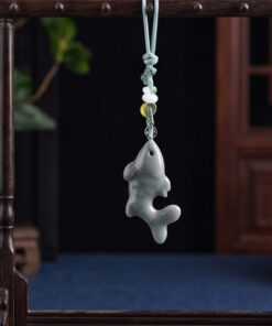 Alternative view of Elegant Feng Shui Koi Ornament,Traditional Hand-Knotted Tassel Decor for Home & Window,Lucky Koi Fish Car Charm