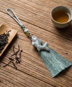 Elegant Feng Shui Koi Ornament,Traditional Hand-Knotted Tassel Decor for Home & Window,Lucky Koi Fish Car Charm